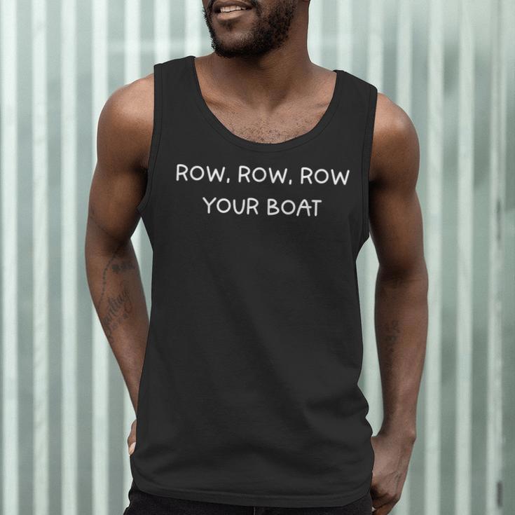 Row Row Row Your Boat Canoe Text Saying Men Tank Top Row Row Row Your Boat Canoe Text Saying Men Tank Top
