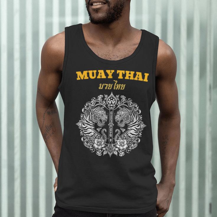 Sak Yant Muay Thai Art Tattoo Twin Tiger Kickboxing Thailand Men Tank Top Sak Yant Muay Thai Art Tattoo Twin Tiger Kickboxing Thailand Men Tank Top