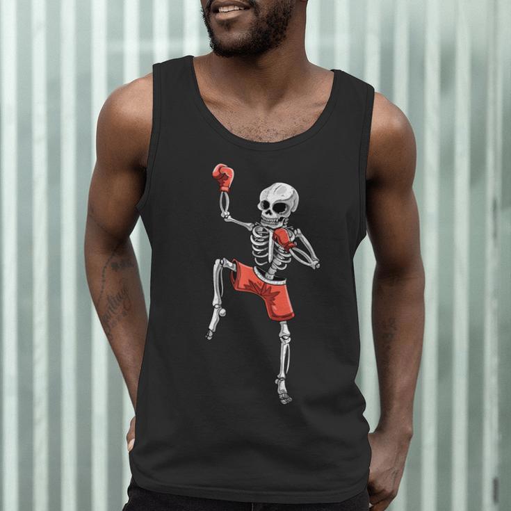 Skeleton Muay Thai Halloween Kickboxing MMA Fighter Costume Men Tank Top