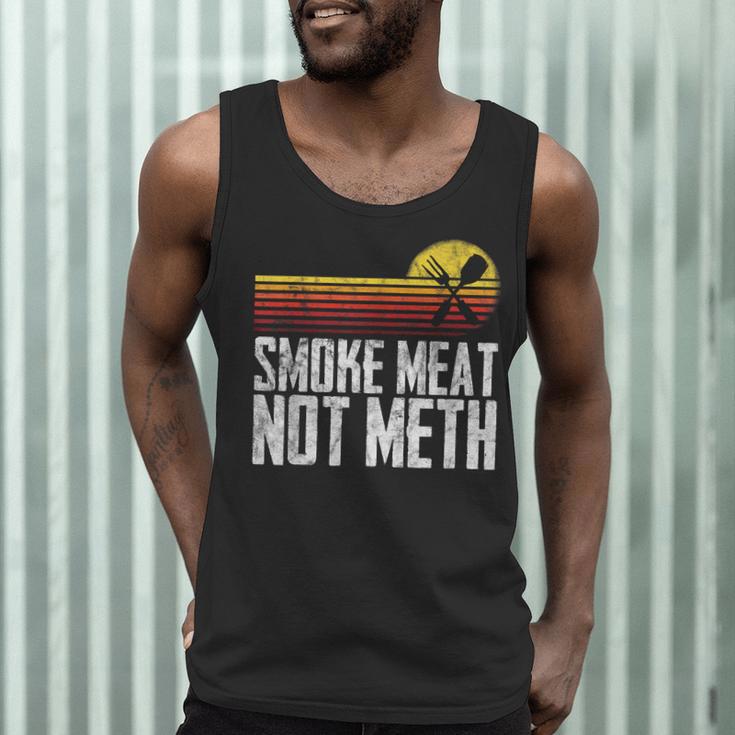Smoke Meat Not Meth Grilled BBQ Dad Brisket Grilling Men Tank Top