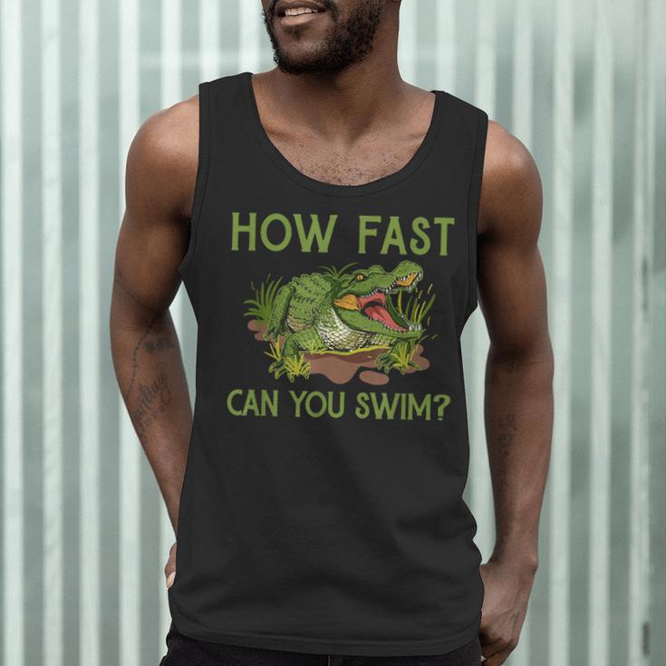Swimmer Crocodile Swimming Humor How Fast You Can Swim Men Tank Top Swimmer Crocodile Swimming Humor How Fast You Can Swim Men Tank Top
