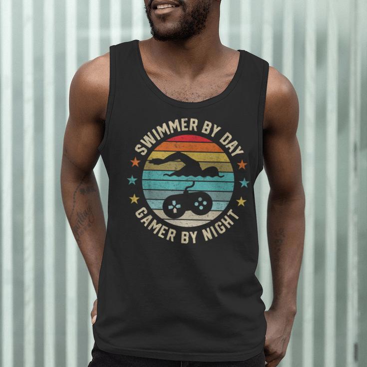Swimmer By Day Gamer By Night Swimming Swim Lover Gaming Men Tank Top Swimmer By Day Gamer By Night Swimming Swim Lover Gaming Men Tank Top