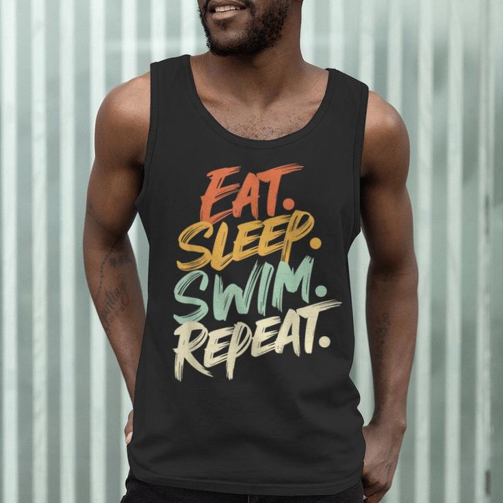 Swimmer Eat Sleep Swim Repeat I Swimming Men Tank Top