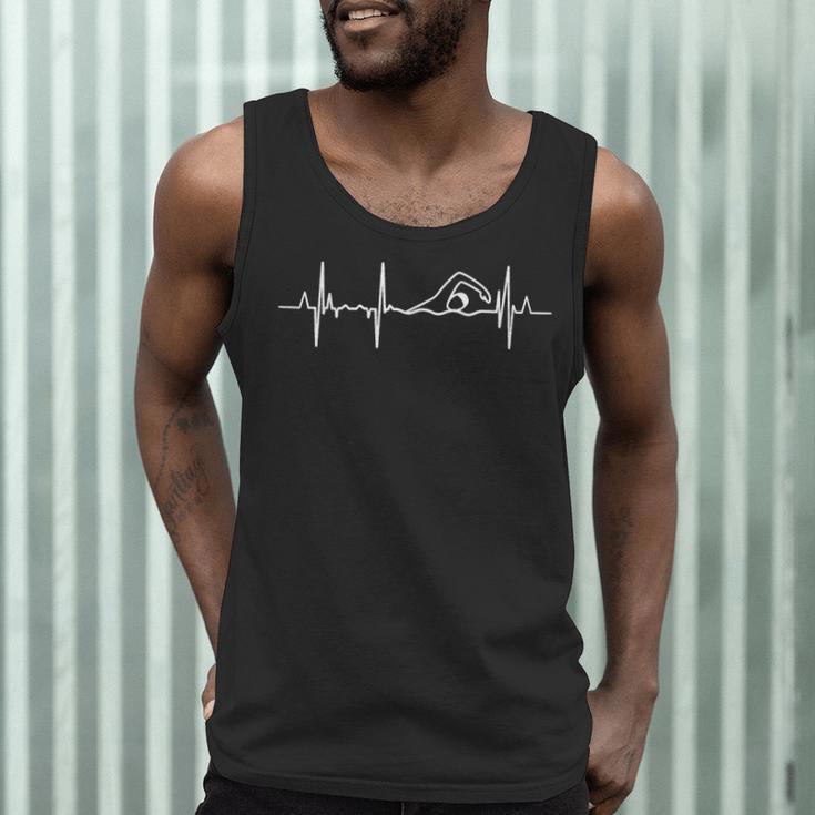 Swimmer Heartbeat Swimming Sports Men Tank Top