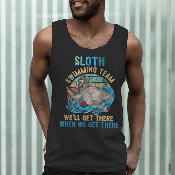 Swimmer Swim Sloth Swimming Team Retro Men Tank Top Swimmer Swim Sloth Swimming Team Retro Men Tank Top