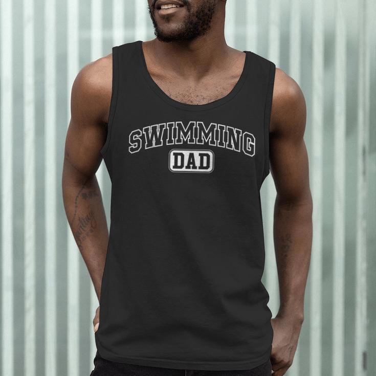 Swimming Dad Athletic Lettering Fathers Day Coach Men Tank Top Swimming Dad Athletic Lettering Fathers Day Coach Men Tank Top