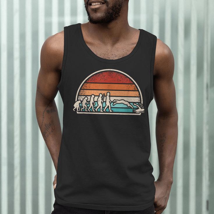 Swimming Evolution Retro Swim Swimmer Men Women Men Tank Top Swimming Evolution Retro Swim Swimmer Men Women Men Tank Top
