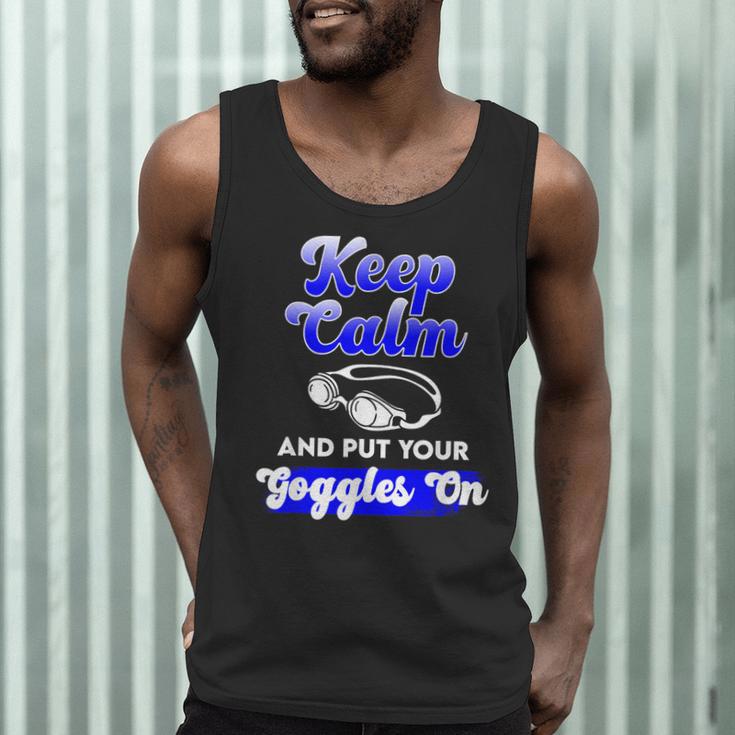 Swimming Goggles Saying Swim Team Gear Men Tank Top