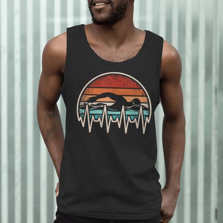 Swimming Heartbeat Retro Swim Swimmer Men Women Men Tank Top Swimming Heartbeat Retro Swim Swimmer Men Women Men Tank Top