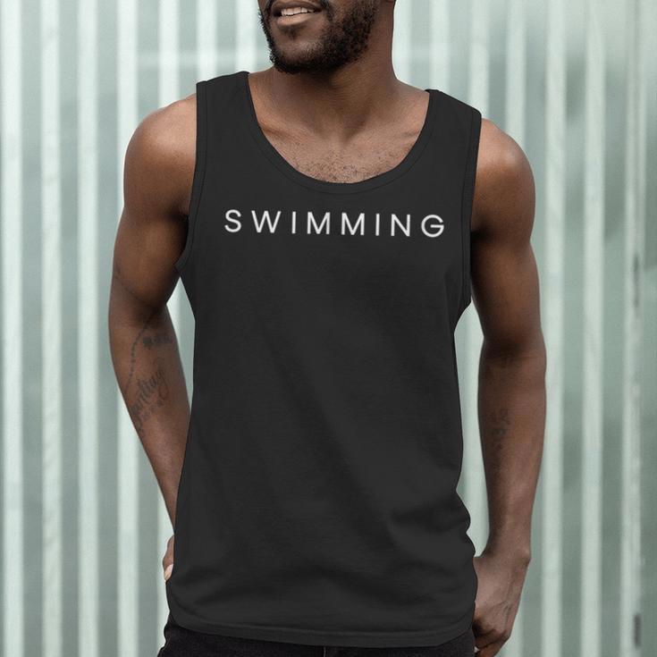 Swimming Minimalist Text Swimmer Coach Men Tank Top Swimming Minimalist Text Swimmer Coach Men Tank Top