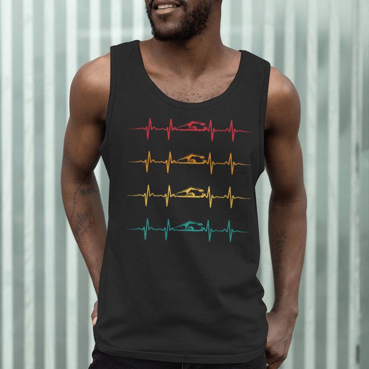 Swimming Swimmer Heartbeat Vintage Men Boys Women Swim Lover Men Tank Top Swimming Swimmer Heartbeat Vintage Men Boys Women Swim Lover Men Tank Top