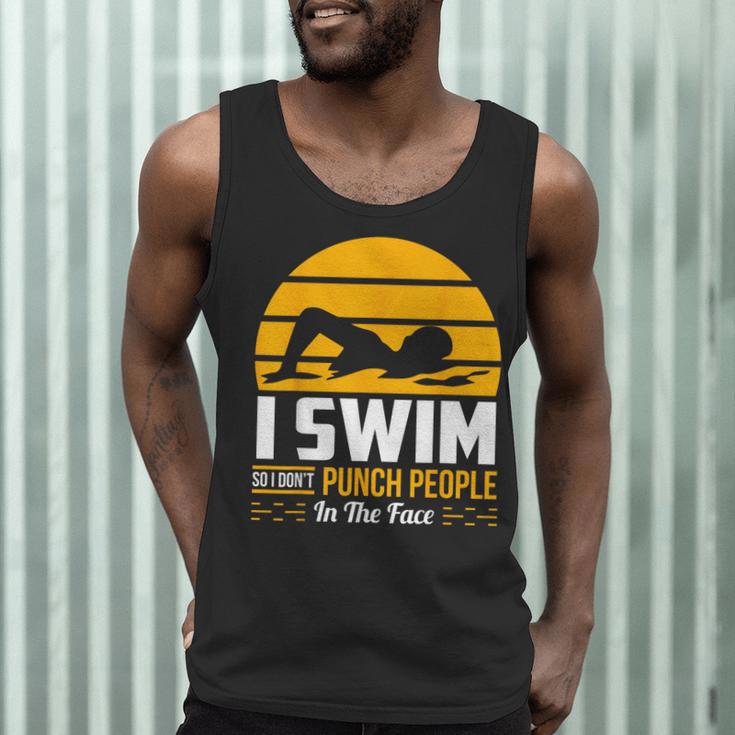Swimming Swimmer Swim Team So I Don't Punch Men Tank Top