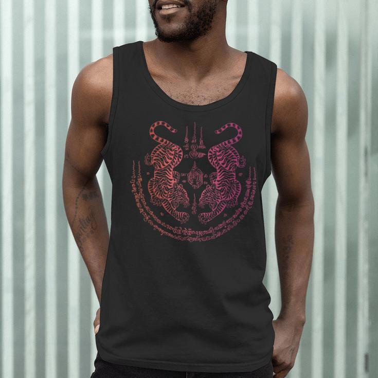 Thai Tattoo Twin Tiger Sak Yant Muay Thai Thailand Graphic Men Tank Top Thai Tattoo Twin Tiger Sak Yant Muay Thai Thailand Graphic Men Tank Top
