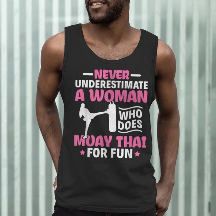 Never Underestimate A Woman Thai Boxing Muay Thai Fighter Men Tank Top