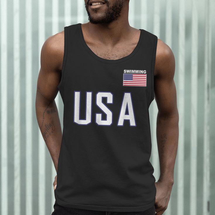 USA Flag Swim Swimming Sport Practice Equipment Men Women Men Tank Top