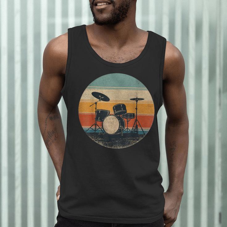Vintage Drum Kit Silhouette Retro Music Men Tank Top Vintage Drum Kit Silhouette Retro Music Men Tank Top