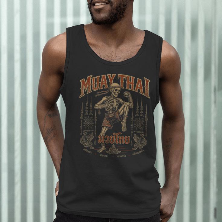Vintage Muay Thai Belt Thai Boxing Warrior Fighter Skeleton Men Tank Top