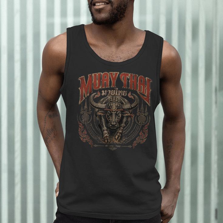 Vintage Muay Thai Trainer Thai Boxing Coach Art Buffalo Men Tank Top