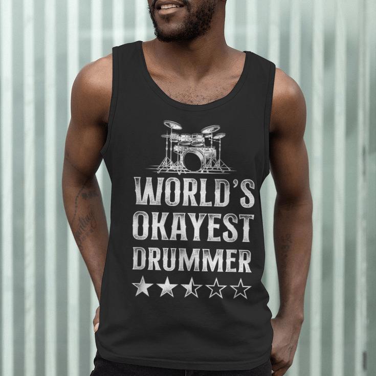 Vintage World'S Okayest Drummer Drum Kit Men Tank Top Vintage World'S Okayest Drummer Drum Kit Men Tank Top