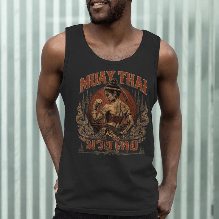 Weathered Muay Thai Fighter Thai Boxing Warrior Art Men Tank Top