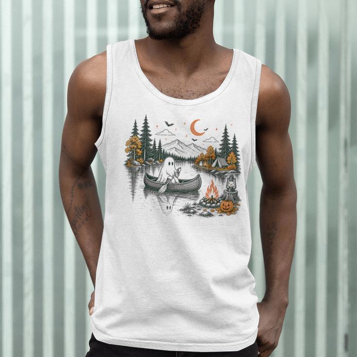 Canoe Ghost Camping Ghost Lake Halloween Spooky Fall Camping Men Tank Top Canoe Ghost Camping Ghost Lake Halloween Spooky Fall Camping Men Tank Top