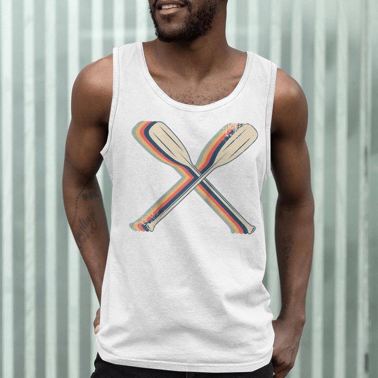 Canoeing Canoe Paddle Paddling Retro Line Art Raglan Baseball Tee Men Tank Top