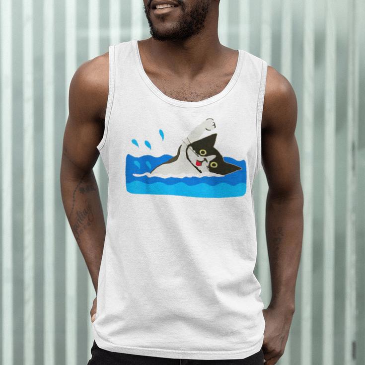 Cat Swimming Pool Men Tank Top Cat Swimming Pool Men Tank Top