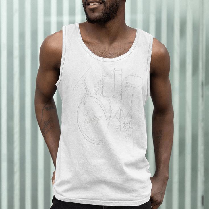 Drum Kit Vintage Drum Set Drummer Men Tank Top Drum Kit Vintage Drum Set Drummer Men Tank Top