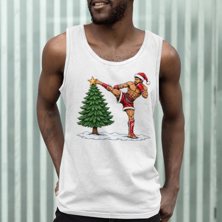 Festive Muay Thai Santa Christmas Men Tank Top