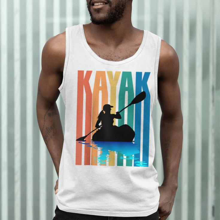 Kayaking Kayak Retro Art Canoe Raglan Baseball Tee Men Tank Top