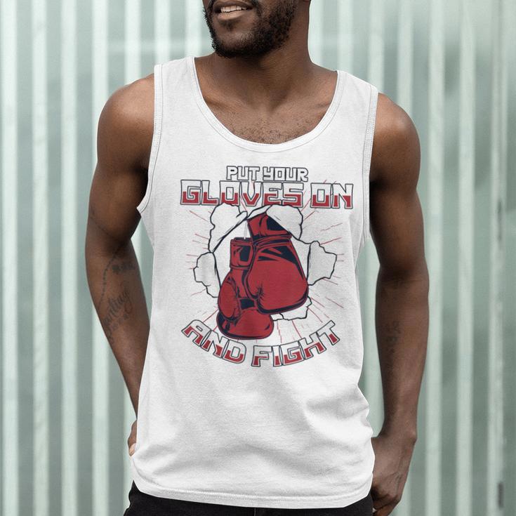 Put Your Gloves On And Fight Muay Thai Kickboxer Fan Boxing Men Tank Top
