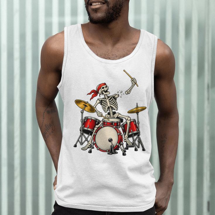 Skeleton Drummer Skull Drum Kit Halloween Men Tank Top