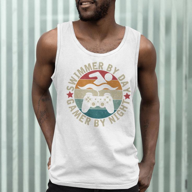 Swimmer By Day Gamer By Night Swimming Swim Gaming Men Tank Top