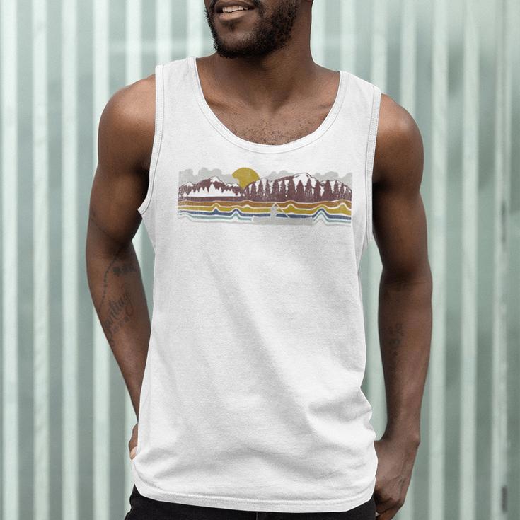 Trendy Canoe Silhouette Colourful Landscape Raglan Baseball Tee Men Tank Top Trendy Canoe Silhouette Colourful Landscape Raglan Baseball Tee Men Tank Top