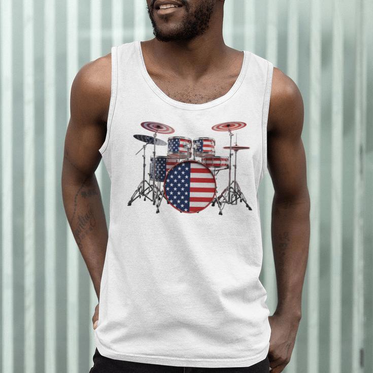 USA Patriotic Drum Kit American Flag Drum Set Men Tank Top USA Patriotic Drum Kit American Flag Drum Set Men Tank Top