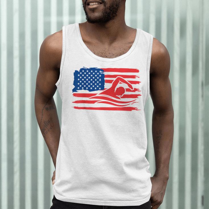 Vintage American Flag Swim Team Swimmer Funny Swimming Gift Men Tank Top Vintage American Flag Swim Team Swimmer Funny Swimming Gift Men Tank Top