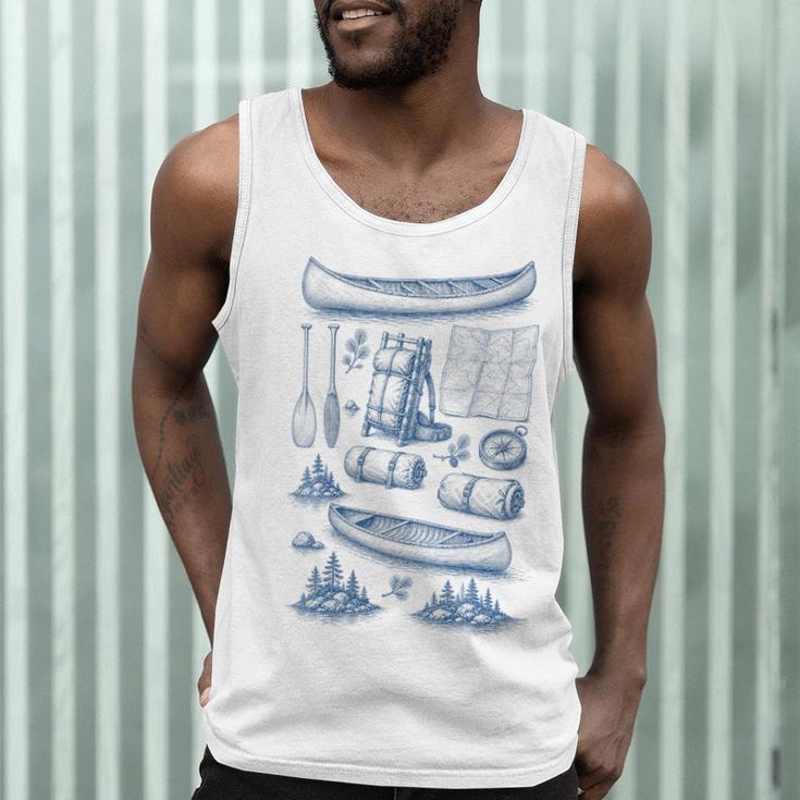 Women's Canoe Wilderness Gear Vintage Chart Collection Illustration Men Tank Top