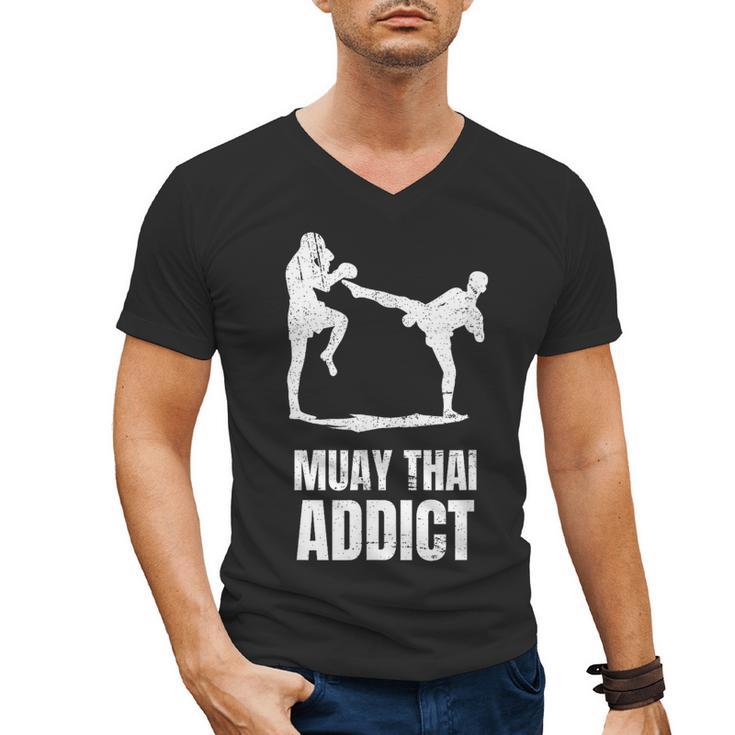 Addicted To Muay Thai Graphic Shirt Men's V-Neck T-Shirt