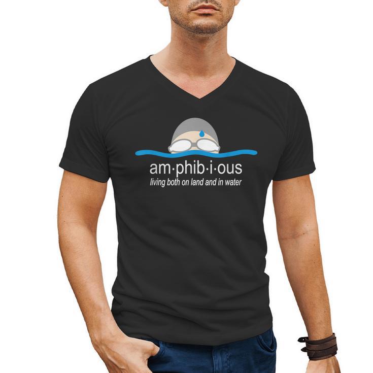 Amphibious Swimming Men's V-Neck T-Shirt