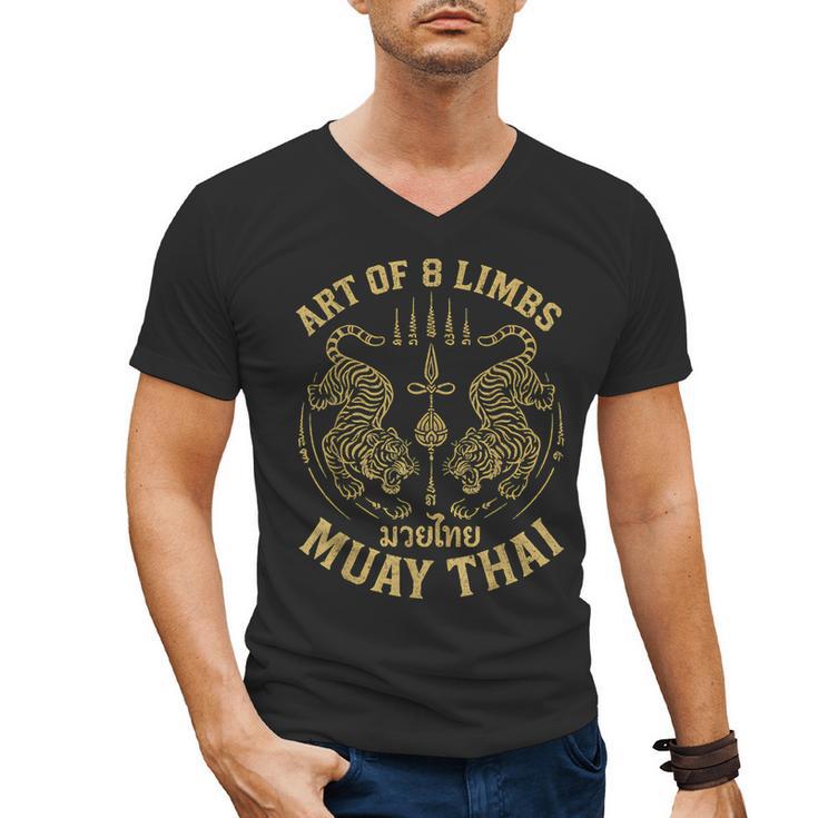 Art Of 8 Limbs MMA Tiger Muay Thai Fighter Muay Thai Men's V-Neck T-Shirt