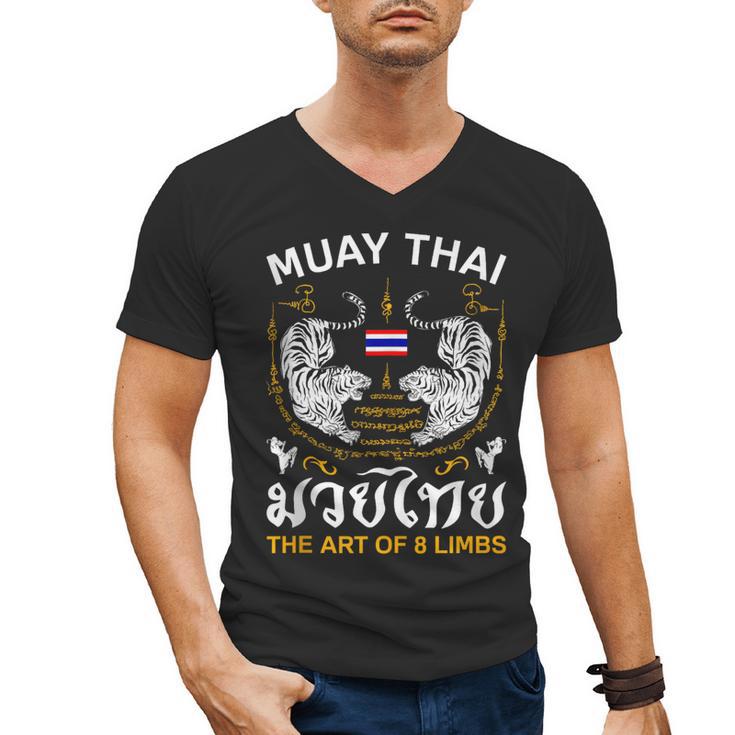 The Art Of 8 Limbs Sak Yant Tiger Muay Thai Men's V-Neck T-Shirt
