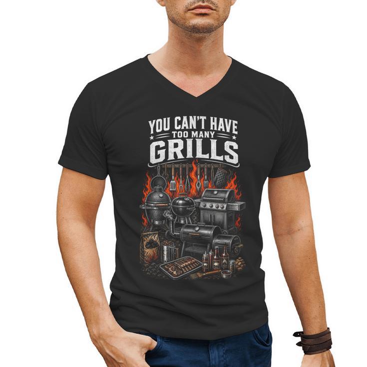 BBQ Dad Smoking Meat Smoker Barbecue Smoker Men's V-Neck T-Shirt