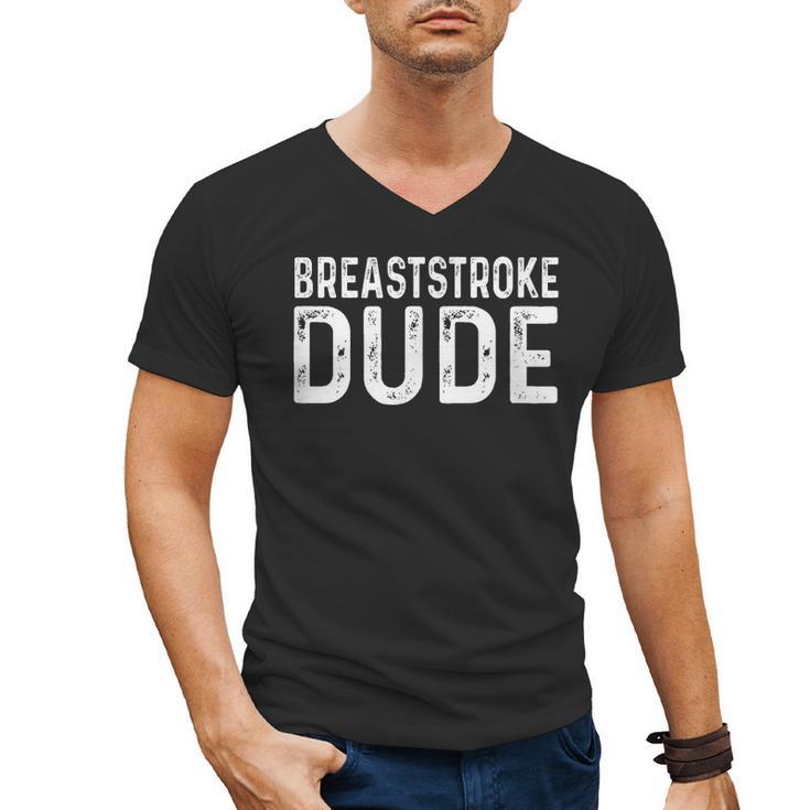 Breaststroke Swimming Dude Distressed Swim Swimmer Pool Men's V-Neck T-Shirt