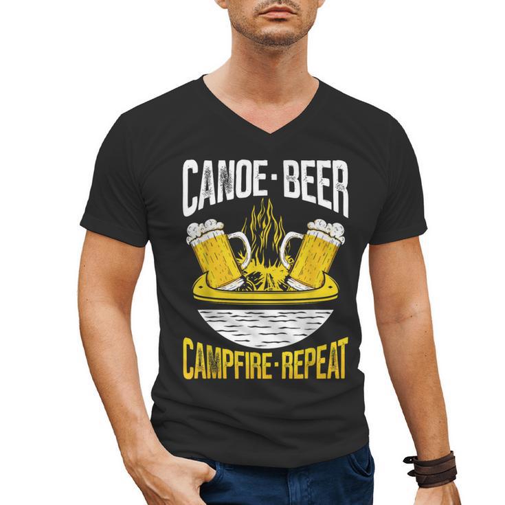 Canoe Beer Campfire Repeat Kayak Canoe Men's V-Neck T-Shirt
