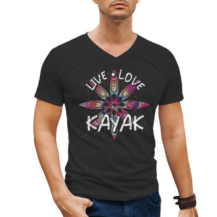 Canoe Boat Paddling Sport Kayaker Live Love Kayak Kayaking Men's V-Neck T-Shirt