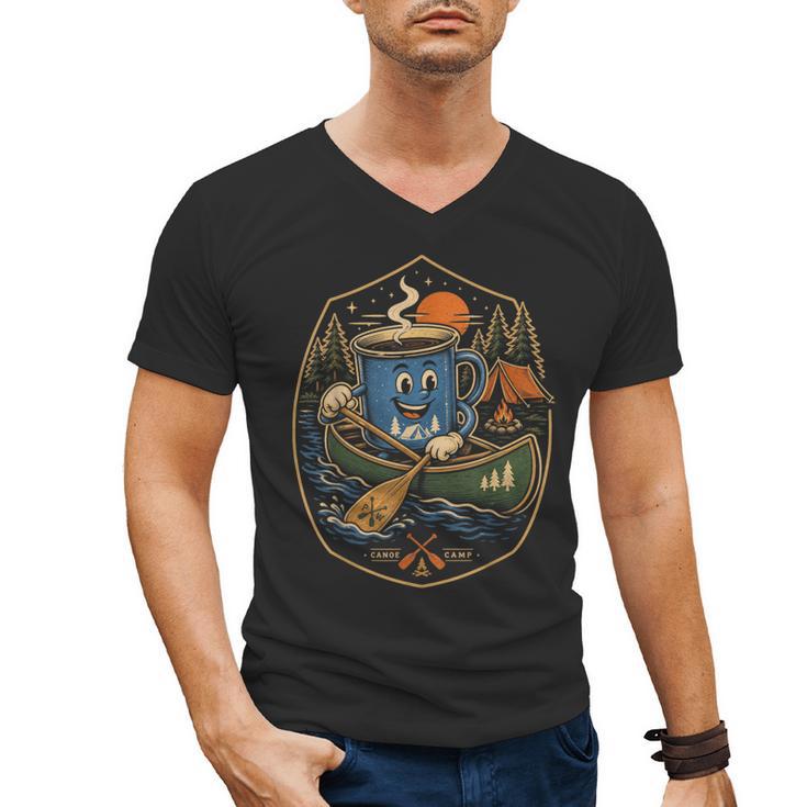 Canoe Camp Coffee Canoeing Paddle Men's V-Neck T-Shirt