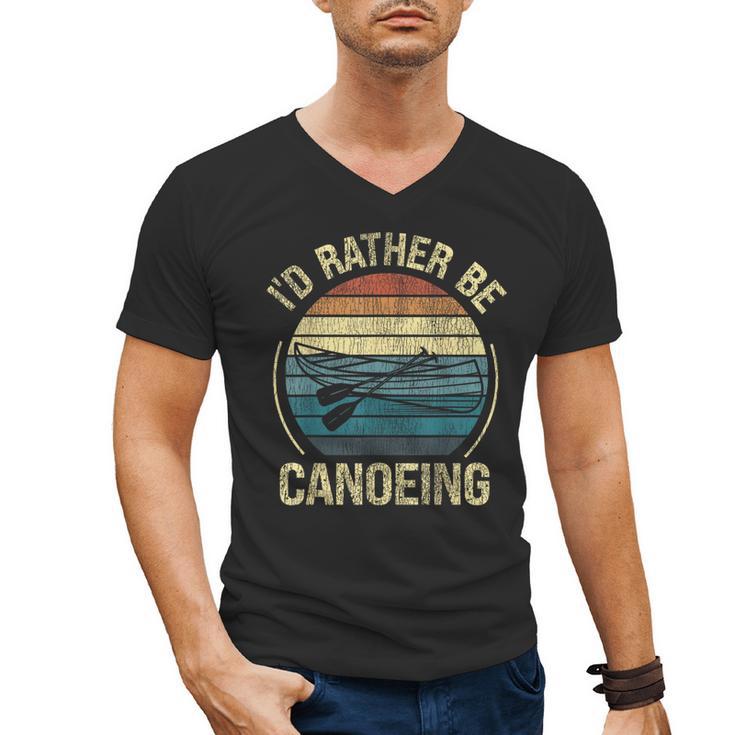 Canoe Canoeing Retro Vintage I'D Rather Be Canoeing Men's V-Neck T-Shirt