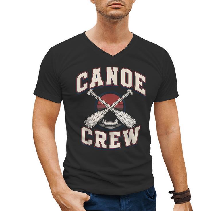 Canoe Crew Paddling Team Retro Graphic Men's V-Neck T-Shirt