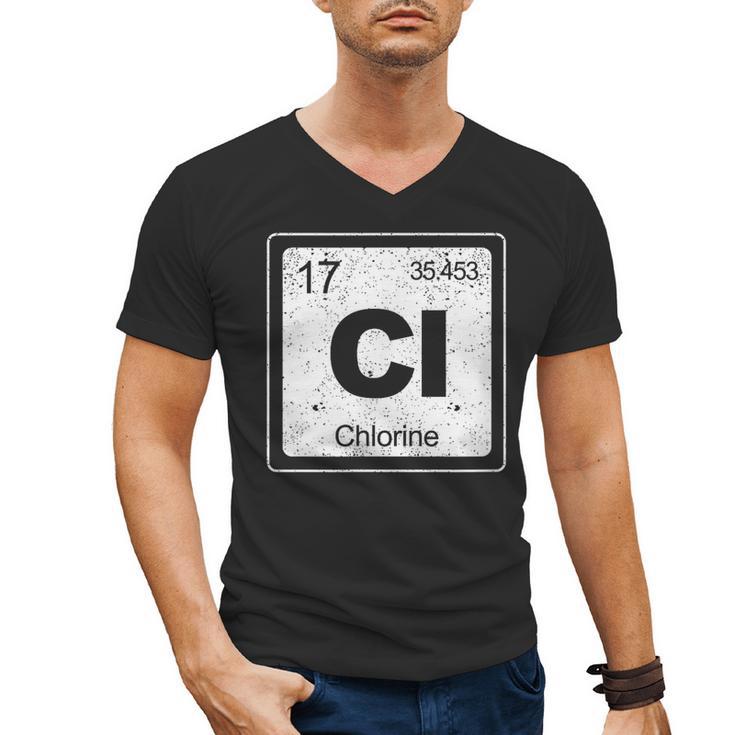 Chlorine Periodic Table Symbol Chemistry Swimming Dive Men's V-Neck T-Shirt