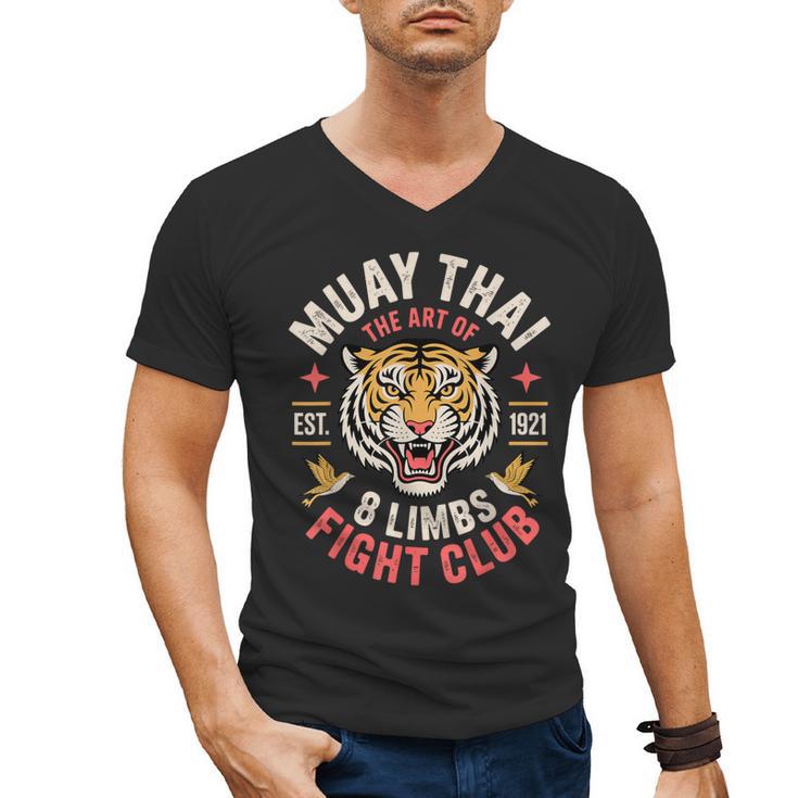 Cool Muay Thai Art For Men Women Kickboxer MMA Muay Thai Men's V-Neck T-Shirt